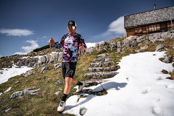Hiking at Krippenstein is the perfect add-on to biking for Gaspi.