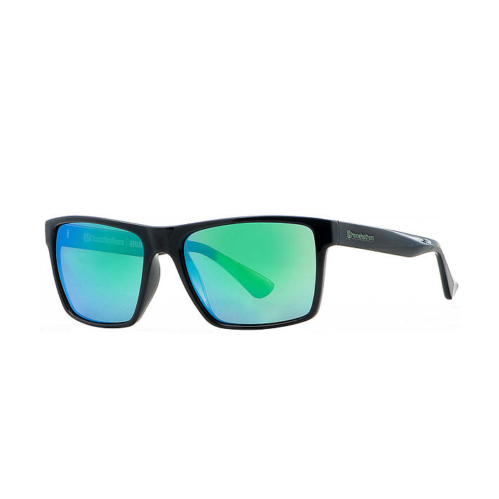 Merlin sunglasses - gloss black/mirror green