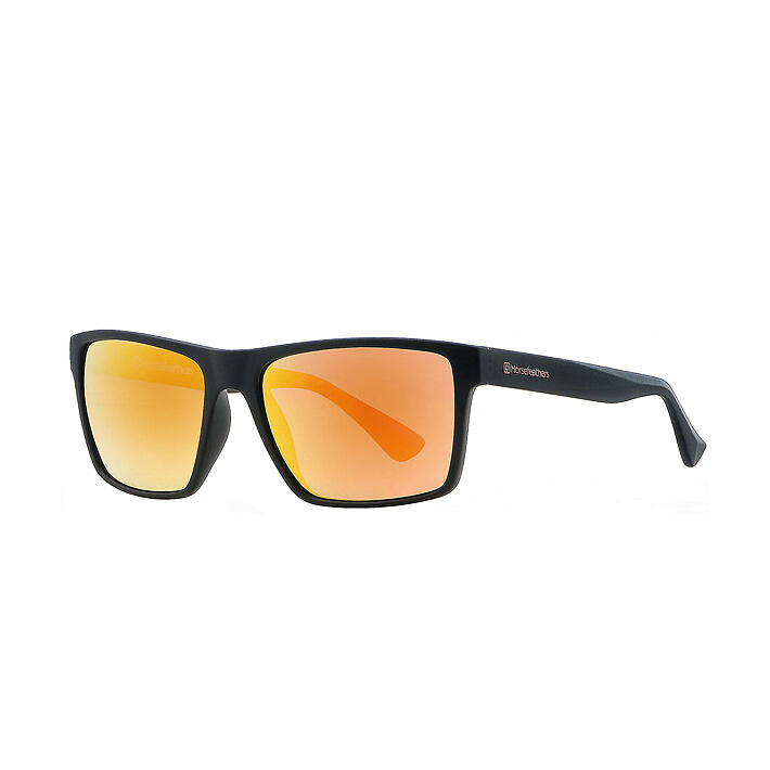Merlin sunglasses - matt black/mirror orange